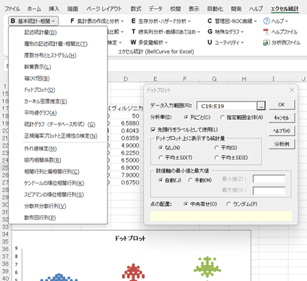 ドットプロットの出力イメージ
